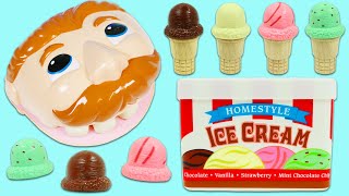 Feeding Mr Play Doh Head Ice Cream Scoops [upl. by Sharl]