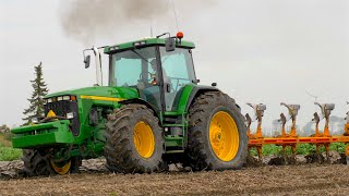 Ploughing and Drilling  John Deere 8400 w open pipe  Pure Sound  Goense Farms [upl. by Tris842]