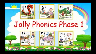 Jolly Phonics Phase 1 SATIPIN Review with Songs Vocabulary amp Interesting activities [upl. by Rimma]