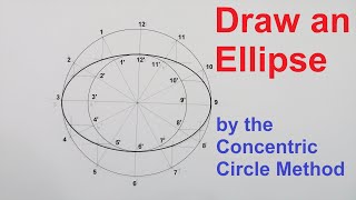 Draw an Ellipse by the Concentric Circle Method [upl. by Lambert]