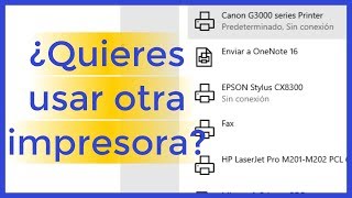 Como elegir o establecer impresora predeterminada en Windows 10 [upl. by Maddi]