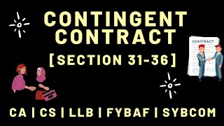 Contingent Contract  Section 3136  Indian Contract Act  Examples  Explained in Hindi [upl. by Ajup]