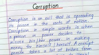 Corruption essay in english  Essay on corruption [upl. by Shirberg248]