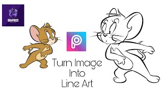 Turn Image into line ArtOutline Image  Using PicsArt  Graphics Designer [upl. by Yerhcaz249]