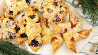 3 Ingredient Puff Pastry Desserts  Easy Christmas Recipes [upl. by Ahsimat]