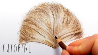 Tutorial  How to draw realistic blonde hair with colored pencils  Emmy Kalia [upl. by Zoha]