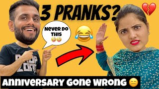 Most Horrible 3 Pranks Done On Wife  3rd Anniversary Prank [upl. by Gasser]