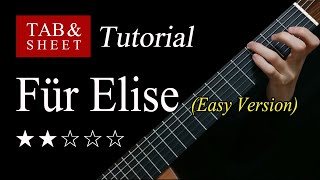 Für Elise Easy Version  Guitar Lesson  TAB [upl. by Oynotna]