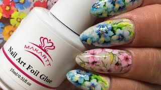 How to Apply Nail Art Foil The EASY WAY W Makartts Foil Gel amp Foils [upl. by Ontine]