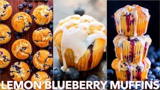 Easy Lemon Blueberry Muffins Recipe [upl. by Keraj461]