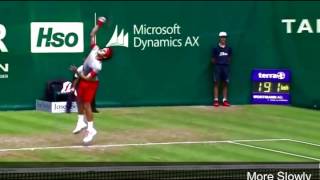 Roger Federer  Kick Serve Slow Motion [upl. by Lenrow]