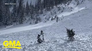 Massive avalanche caught on camera l GMA [upl. by Schrader]