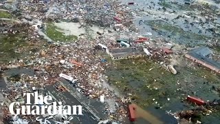 Hurricane Dorian aerial footage shows Bahamas destruction [upl. by Wilsey126]