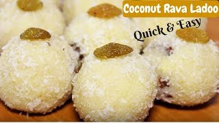 Coconut Rava Ladoo  Diwali Special Recipes  How To Make Rawa Ladoo  Sooji Laddu  Kanaks Kitchen [upl. by Nancey]