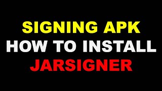 Jarsigner  How to install Jarsigner to sign apk files [upl. by Aivilys]