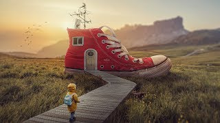 My Shoe House Photoshop Manipulation Tutorial Compositing [upl. by Ylekalb]