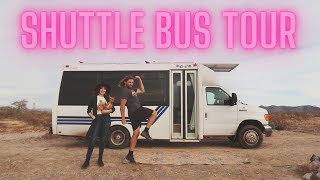 UNBELIEVABLE DIY Shuttle Bus Camper Conversion  BUS TOUR [upl. by Manup]