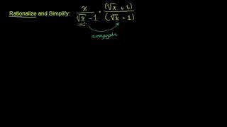 Rationalizing Denominators with Conjugates [upl. by Niwde]