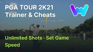 PGA TOUR 2K21 Trainer 2 Cheats Unlimited Shots amp Set Game Speed [upl. by Kerri650]