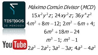 MÁXIMO COMÚN DIVISOR MCD PARA EXPRESIONES ALGEBRAICAS EJERCICIOS [upl. by Esdnyl]