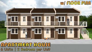 SMALL APARTMENT DESIGN  6 UNITS  41 SQM per UNIT  2 BEDROOM per UNIT [upl. by Abil]