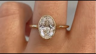 Myra  Modern 2ct Oval Diamond Yellow Gold Bezel Setting Engagement Ring [upl. by Joice910]