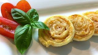 Ham and cheese puff pastry pinwheels  Cooking Simple Recipes [upl. by Wat73]