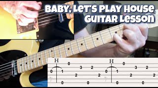 Rockabilly Guitar Lesson Baby Lets Play House with tabs [upl. by Airuam]