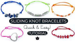 Easy Adjustable Sliding Knot Bracelet DIY Jewelry Tutorial [upl. by Otnas]