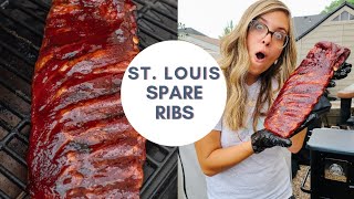 HOW TO SMOKE SPARE RIBS  St Louis style Spare Ribs on the Pit Boss Navigator [upl. by Hanford]