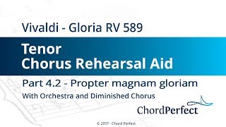 Vivaldis Gloria Part 42  Propter magnam gloriam  Tenor Chorus Rehearsal Aid [upl. by Allard802]