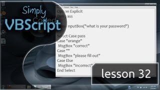 VBScript Basics Part 32  Select Case [upl. by Ailegave]