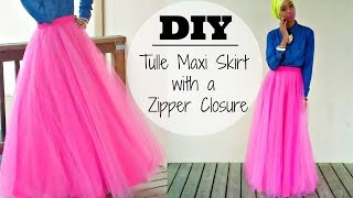 Nadira037  DIY  Tulle Maxi Skirt  With a Hidden Zipper [upl. by Martinelli]