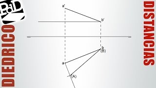 Distancia entre dos puntos Diédrico [upl. by Yaakov]