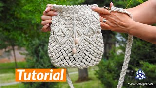 Casual Macrame Bag Tutorial  UNIQUE Macrame Pattern [upl. by Balcke]