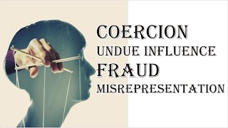 Coercion Undue Influence Fraud Misrepresentation  Indian Contract Act 1872  Law Guru [upl. by Perceval113]