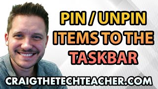 How To Pin Or Unpin Items To The Windows 10 Taskbar 2022 [upl. by Joela]