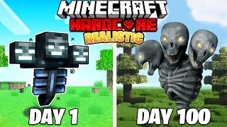 I Survived 100 DAYS in REALISTIC Minecraft [upl. by Suedama848]