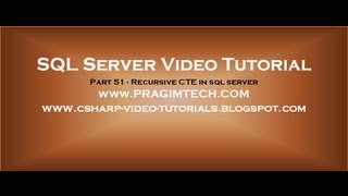 Recursive CTE in sql server Part 51 [upl. by Anohs755]