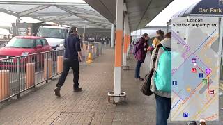 How to get to BUSES and TRAINS at London Stansted Airport National Express [upl. by Ailaro]