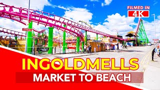 INGOLDMELLS  Ingoldmells Market Fantasy Island to the beach to see whats open in Ingoldmells [upl. by Attlee]