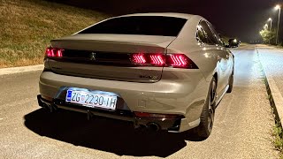 PEUGEOT 508 PSE 2022 at night  CRAZY LED lights ambient lights amp NIGHT vision [upl. by Berstine]