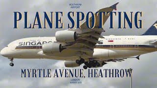 Plane Spotting  Myrtle Avenue  Heathrow Airport [upl. by Clayson812]