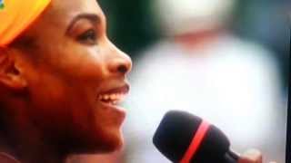 Serena Williams wins French Open speaks French [upl. by Eisenstark]