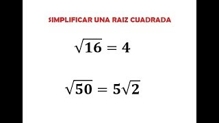 Simplificar una raíz cuadrada [upl. by Assillam]