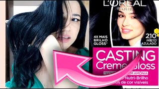 CABELO PRETO AZULADO SEM AMÔNIA TONALIZANTE CASTING CREME GLOSS 210 [upl. by Ahsam73]