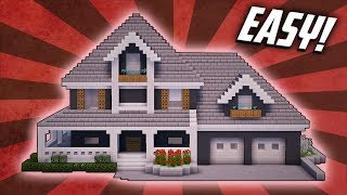 Minecraft How To Build A Suburban Mansion House Tutorial 4 [upl. by Llekcor]