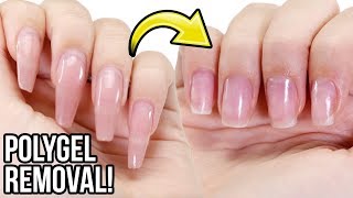 Remove PolyGel Nails Step By Step HowTo Tutorial [upl. by Suirtimid]