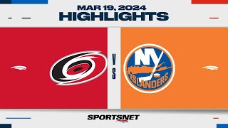 NHL Highlights  Hurricanes vs Islanders  March 19 2024 [upl. by Oakie]