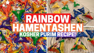 HOW TO MAKE RAINBOW HAMANTASCHEN Jewish Purim Holiday Recipes [upl. by Novhaj589]